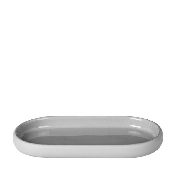Blomus, Ceramiczna podstawka na akcesoria łazienkowe SONO, Micro Chip, 19 cm
